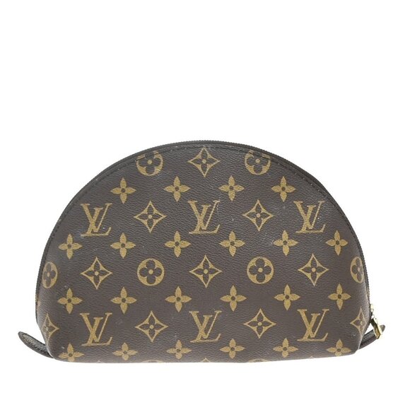 LOUIS VUITTON Trousse Demi Ronde Pouch Monogram Leather Brown - Picture 3 of 14